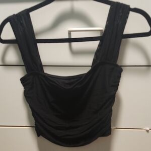 Black Sleeveless Crop Top